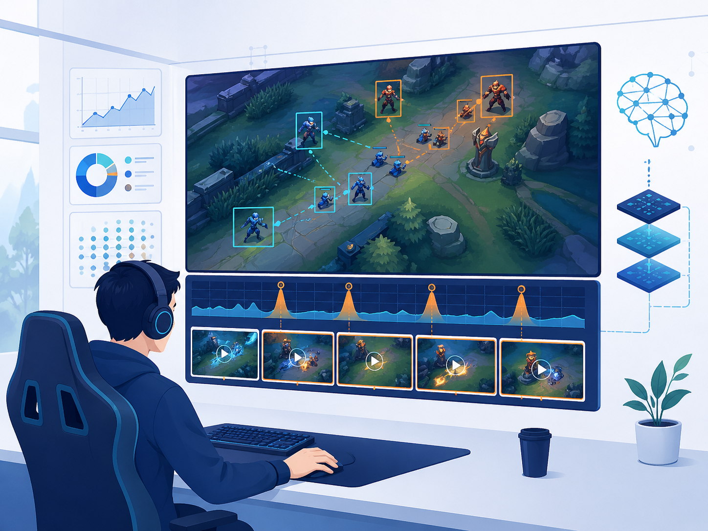 eSports動画のハイライト抽出のイラスト